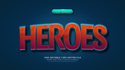 Obraz premium heroes 3d text style effect
