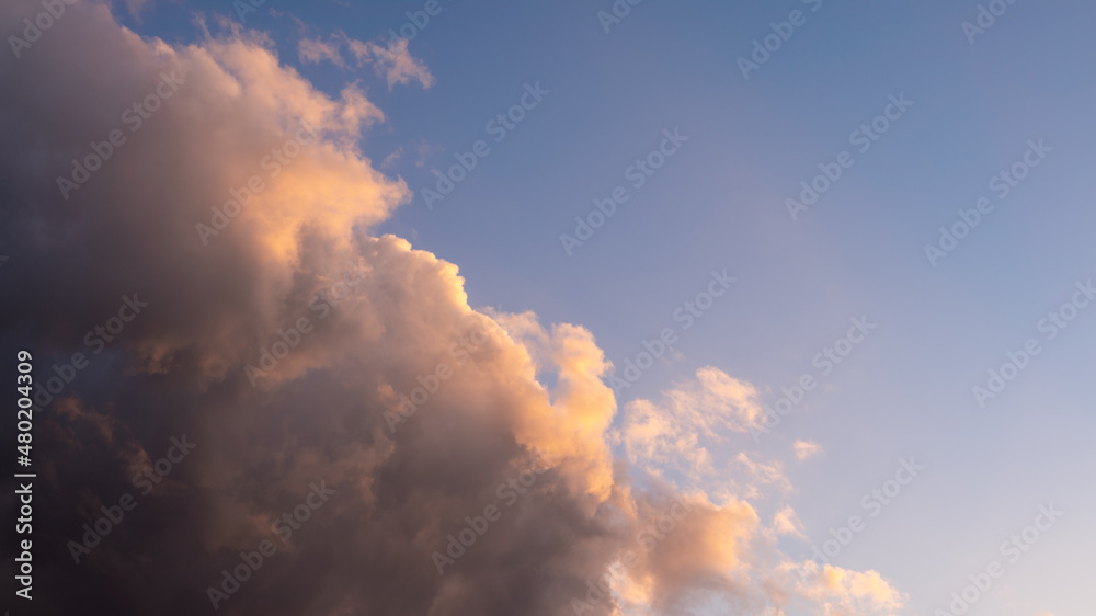 Wall mural wonderful view of the sky and clouds with the twilight