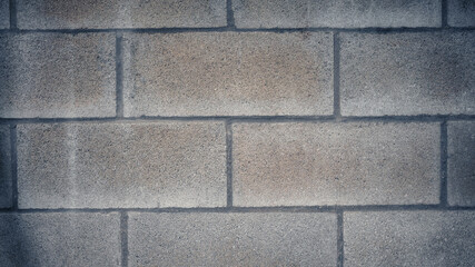 High detailed fragment concrete block wall seamless. Old gray stone background