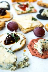 Aperitif Cheese and cracker selection