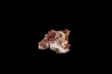 Macro mineral stone Pink Amethyst on a black background