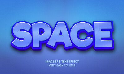 Space Modern 3d editable text effect template style Premium Vector