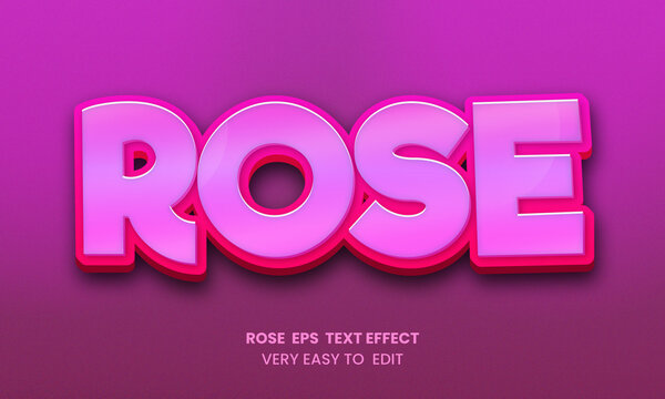 Rose Modern 3d editable text effect template style Premium Vector