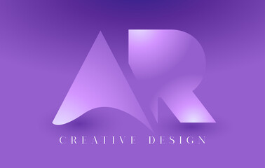 AR Logo Letter Design Concept with Abstract Minimalist Letters in a Trendy Style