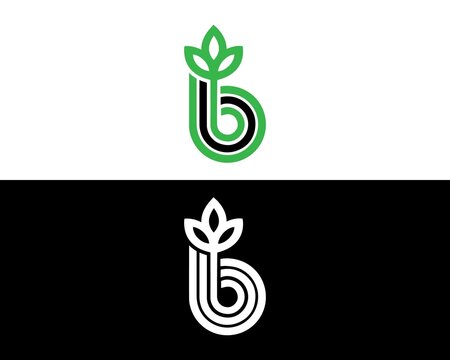Letter BBB with leaf simple logo icon design template vector symbol.