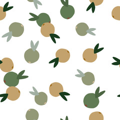 Cute citrus fruit seamless pattern. Fruits endless wallpaper. Cute doodle food backdrop.