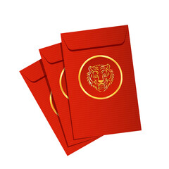 Chinese reward. Red paper pack. Envelope vector. Year of the Tiger. Red pack. zodiac. A red envelope containing money for children during the Chinese New Year.