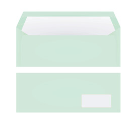 Blue corporate opened envelope. vector