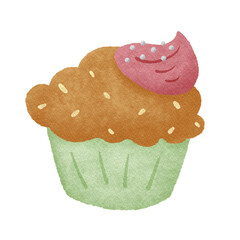 カップケーキ手描きイラスト素材