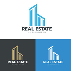 Modern real estate logo,  Creative abstract logo,  simple construction building logo
