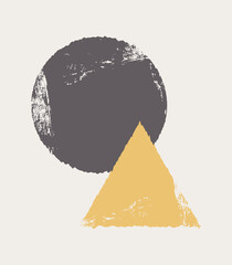 Boho-style wall decor. Abstract modern background. Background with geometric balancing figures.