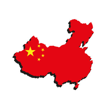 recommend clip art: 3d isometric china flag in china map