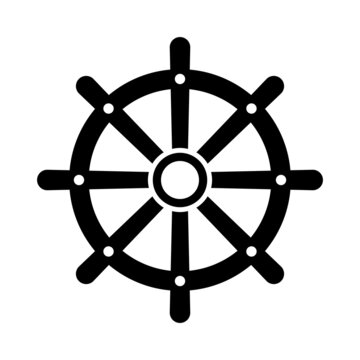 Steering wheel icon vector. Rudder icon in modern style. Navigation symbol. 