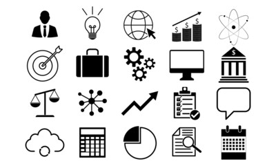 Business icons set. Icons vector set for finance, business, success, marketing. Information icon vector.