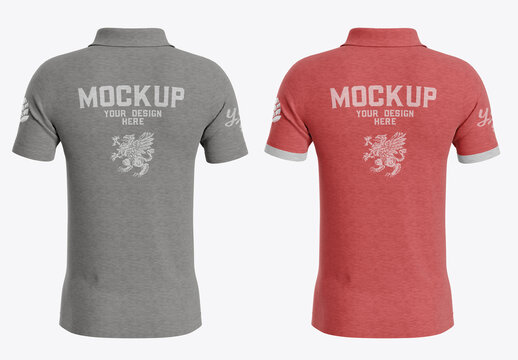 Men's Short Sleeve Polo Shirt Mockup.