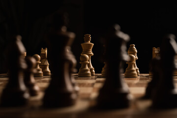 Wooden Chess Board and Pieces