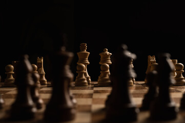 Wooden Chess Board and Pieces