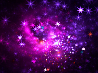 Abstract blurred background with stars bokeh - computer generated illustration