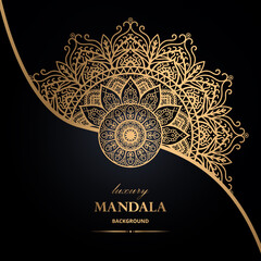 Abstract luxury mandala background with gold luxury pattern traditional arabic mandala concept for islamic banner vector