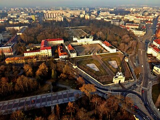 Białystok.View from the drone on the city of Bialystok.