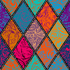 Vector ethnic tribal pattern. Seamless art image.
