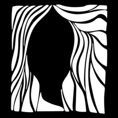 Abstract shape face of a woman