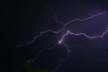 lightning in the night sky
