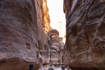 trip among  the rocks in Petra Jordan at day time