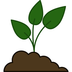 Seedling Plant Filled Outline Icon Vector