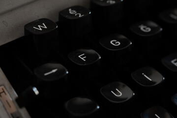 close up of an typewriter