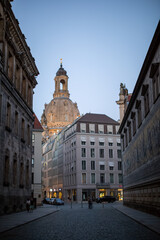 Fototapeta na wymiar cityscape Frauenkirche Dresden Church of our lady in Baroque architecture