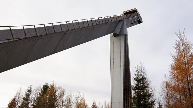 A view of the ski jump at Strbske Pleso in Slovakia