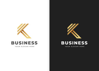 Letter K luxury logo design template. Vector illustrations