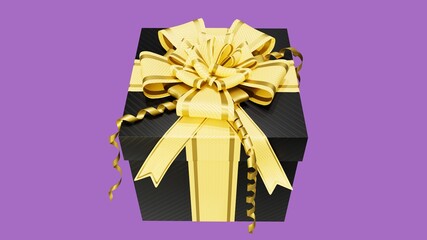 beautified present for black friday sell-out on pink backdrop, isolated - object 3D illustration