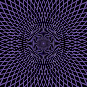 Circular Diamond Lattice  A circular lattice pattern in purple on a black background.