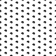 Square seamless background pattern from black marine nautilus symbols. The pattern is evenly filled. Vector illustration on white background