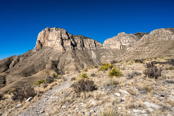 Deep Blue Sky Over El Capitan and Guadalupe Peak