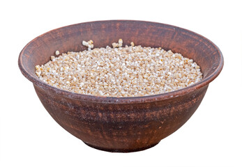 an old ceramic plate with grain