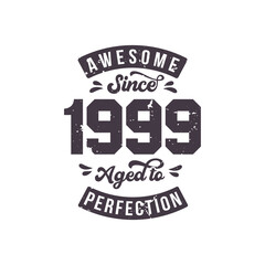 Born in 1999 Awesome Retro Vintage Birthday, Awesome since 1999 Aged to Perfection