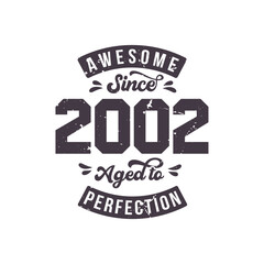 Born in 2002 Awesome Retro Vintage Birthday, Awesome since 2002 Aged to Perfection
