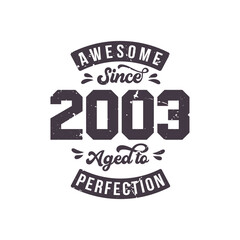 Born in 2003 Awesome Retro Vintage Birthday, Awesome since 2003 Aged to Perfection