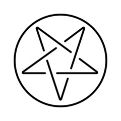 pentagram icon on white background, vector illustration.