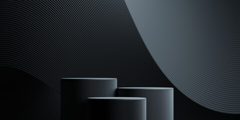abstract branding background with black podium concept for branding presentation branding. 3d rendering illustration