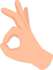 Symbol hand okey, icon ok isolated on white. Icon ok hand, sign good gesture, okay human yes, vector illustration