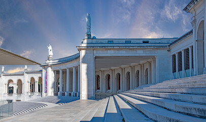 Obraz premium Fátima is a city in central Portugal. A Catholic pilgrimage site is located here. Panoramic view of Fátima Basilica.