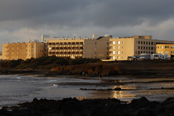 Strand bei El Medano Teneriffa, Sonnenaufgang