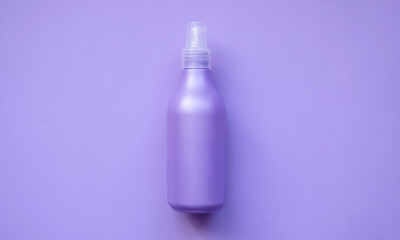 Lilac, purple cosmetic dispenser bottle mockup. Product branding, spa, beauty background. Cosmetic...