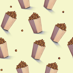 Sweet popcorn seamless pattern
