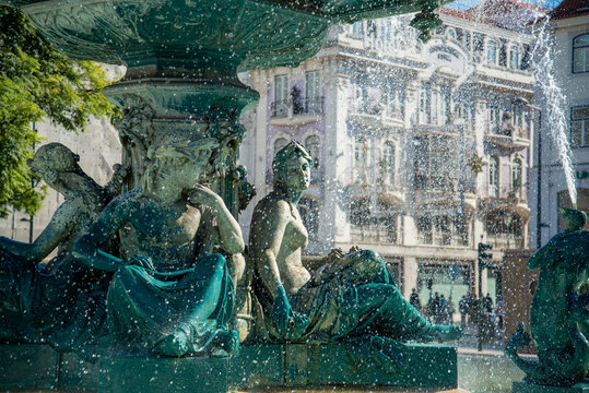 PORTUGAL LISBON BAIXA ROSSIO SQUARE