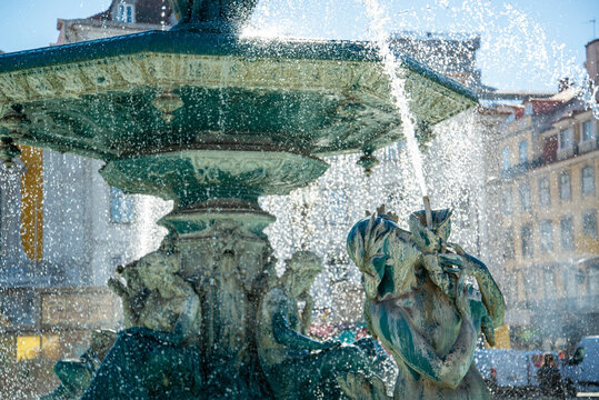 PORTUGAL LISBON BAIXA ROSSIO SQUARE